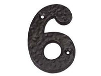 numero civico "6" in ferro nero opaco cod:ferx.fer147613