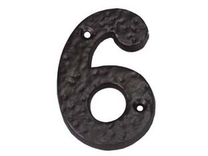 numero civico "6" in ferro nero opaco cod:ferx.fer147613