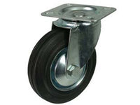 ruote industriali in gomma con piastra girevole - ? mm. 85 piastra mm.100x80 cod:ferx.fer154819