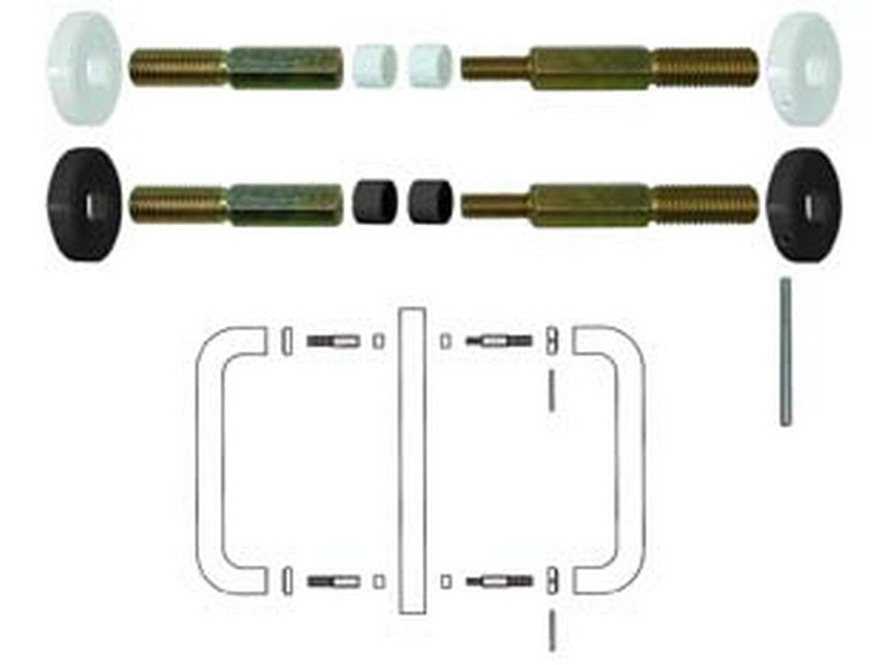 fissaggio doppio per vetro-legno-alluminio  - mm.300/350 in nylon colore bi cod:ferx.fer156981