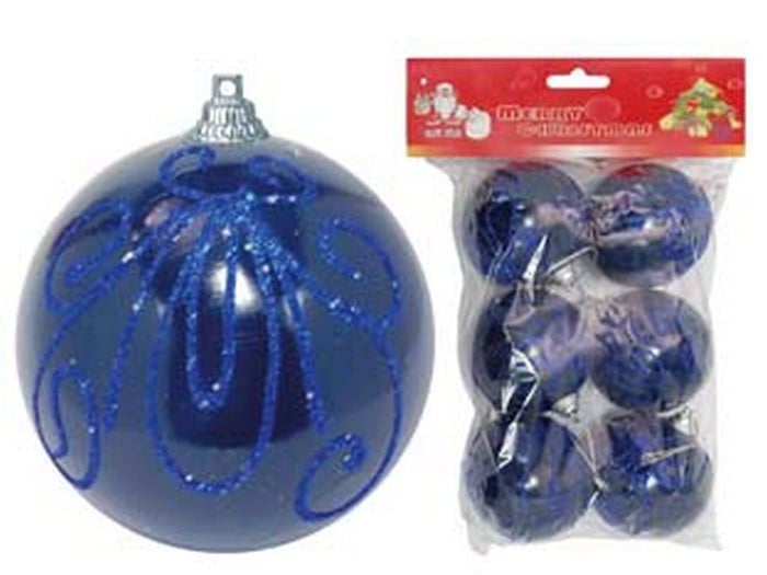 1blister sfere in plastica satinata colore blu - mm.80 in conf. da pz.6 cod:ferx.fer162722