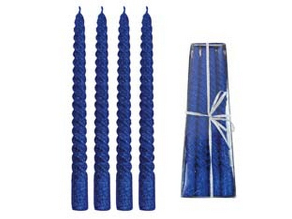 candela di cera a tortiglione blu con glitter - ? mm.21x250h. cod:ferx.fer162838