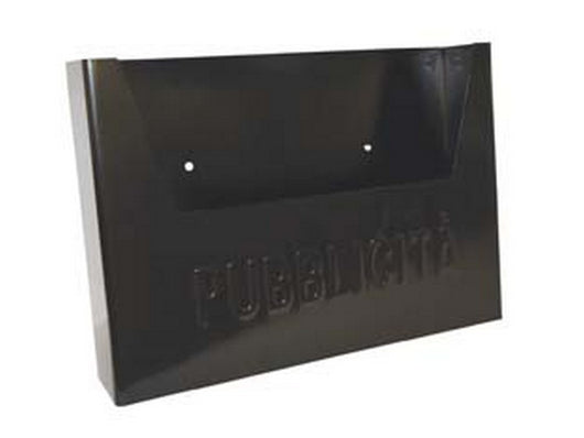 cassetta raccogli pubblicita' in metallo - cm.34x8x25,5h. colore nero cod:ferx.fer166218