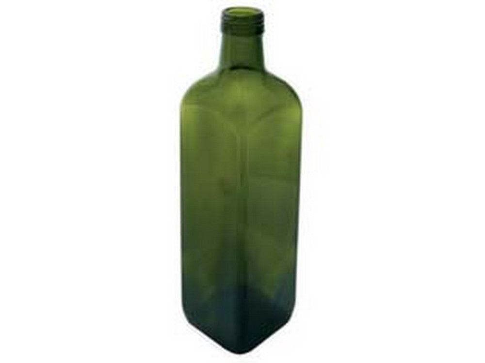 bottiglia marasca vetro quadra olio capacit lt0,25 vetro verde tappo cod:ferx.fer252515