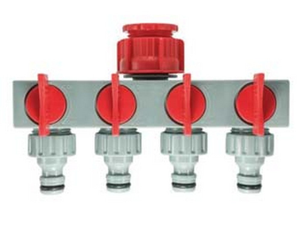 1blister presa rubinetto a quattro uscite con innesto maschio - blister (20064) cod:ferx.fer170703