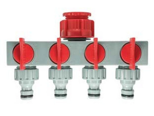 1blister presa rubinetto a quattro uscite con innesto maschio - blister (20064) cod:ferx.fer170703