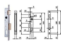 serratura da infilare per montanti catenaccio e scrocco 750 - mm.15 (7501510) cod:ferx.fer171755