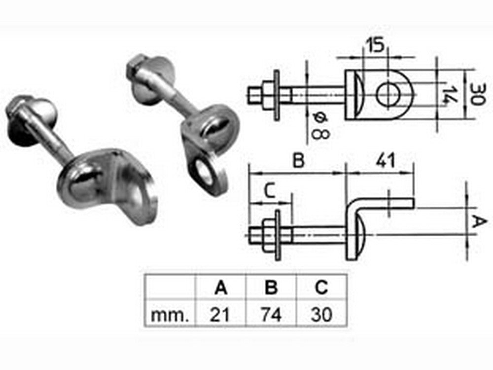 6blister occhioli fissi per lucchetti pal40 - (pal400062000000) cod:ferx.fer172295