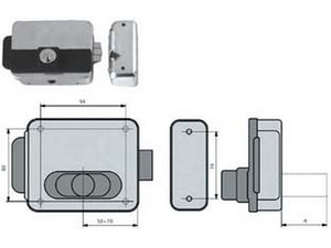 elettroserratura cancelli reversibile foro variabile multipla 5011 - mm.50-70 (5011/1z) cod:ferx.fer172486