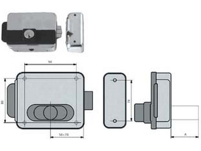 elettroserratura cancelli reversibile foro variabile multipla 5011 - mm.50-70 (5011/1z) cod:ferx.fer172486