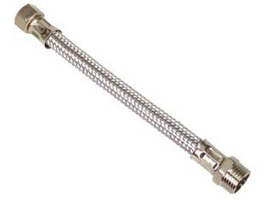 flessibile inox m1/2 - f3/8 - m 1/2" f 3/8" cm.50 cod:ferx.fer182522