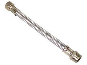 flessibile inox m1/2 - f3/8 - m 1/2" f 3/8" cm.20 cod:ferx.fer182478