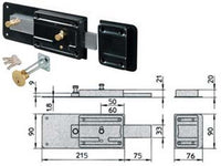 ferroglietto applicare con catenaccio 6 mandate cilind. staccato - mm.50 (1.7832/712) cod:ferx.fer186063