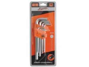 2blister chiavi maschio esagonali tipo medio cromo vanadio in serie 9 pezzi cod:ferx.fer188821