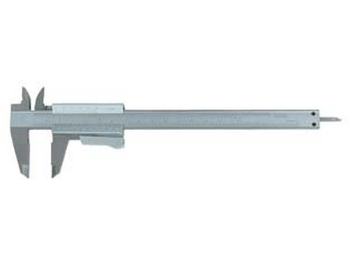 calibro cinquantesimale monoblocco cursore bloccaggio automatico - lettura utile mm.150, dimensioni mm.230x75x7h. cod:ferx.fer197052