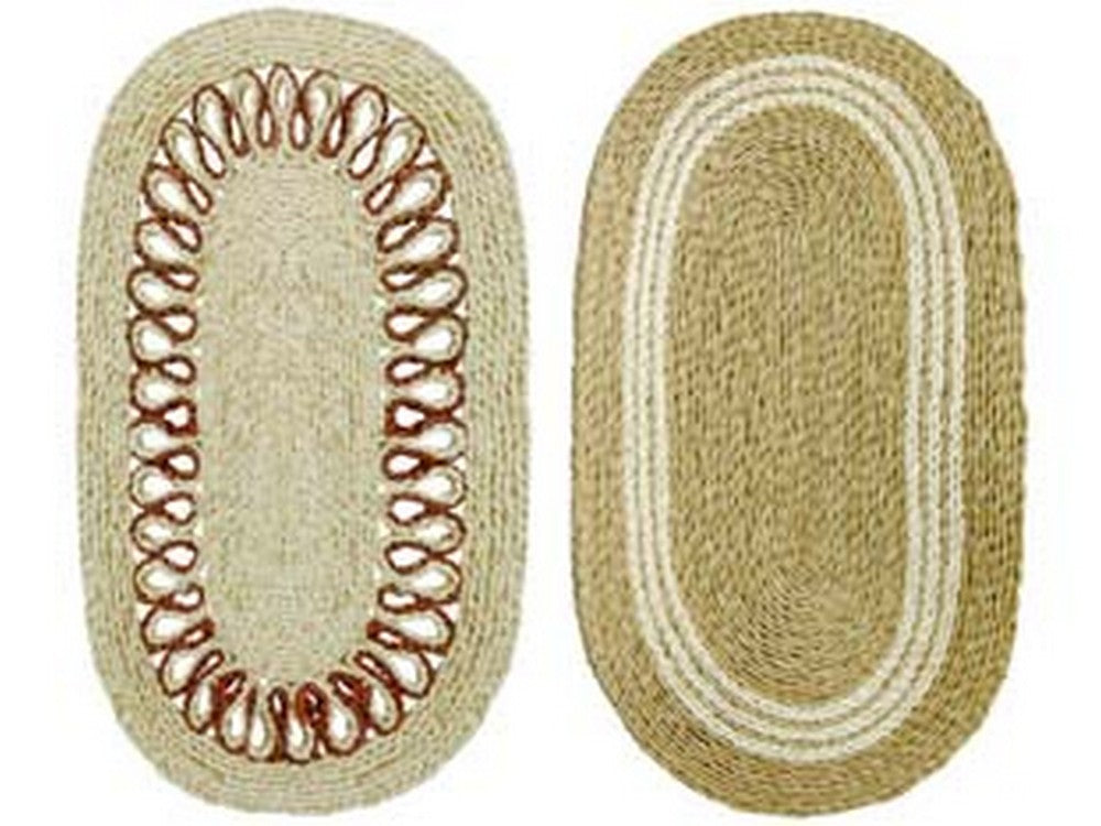 zerbino ovale treccia in paglia - cm.45x75 spessore mm.15 cod:ferx.fer199506