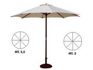 ombrellone tondo in legno "gold" - ? cm.250 palo ? mm.48 a 8 stecche color naturale cod:ferx.fer200455