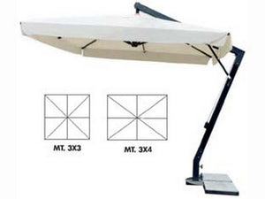 ombrellone decentrato pesante in metallo con manovella - cm.300x300 palo mm.93x93 a 8 st. col. naturale cod:ferx.fer200509