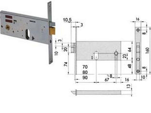 elettroserratura da infilare per fasce mm.64 h 14510 - mm.70 (14510700) cod:ferx.fer201612