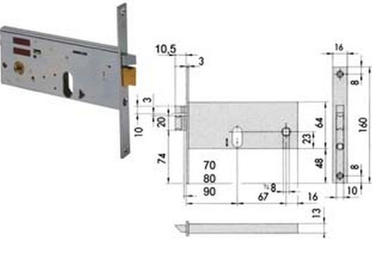 elettroserratura da infilare per fasce mm.64 h 14510 - mm.70 (14510700) cod:ferx.fer201612
