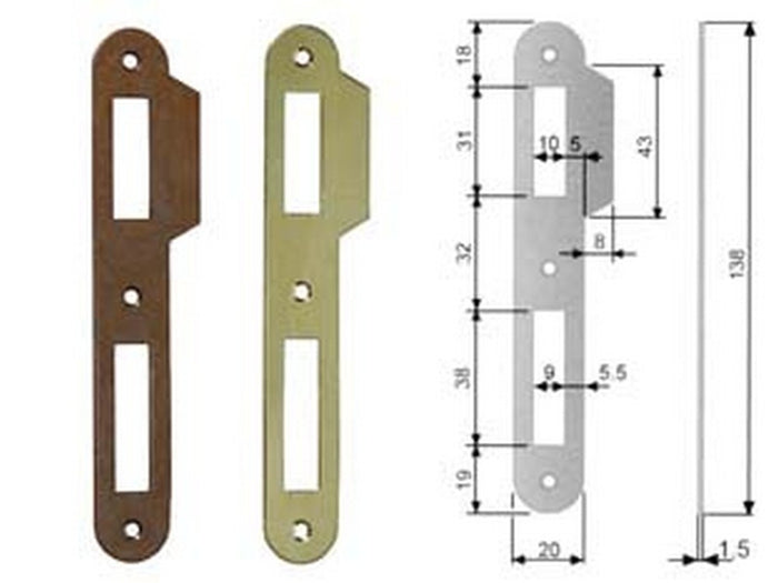 contropiastra ridotta aletta serratura bussola bordo tondo acciaio cod:ferx.fer204255