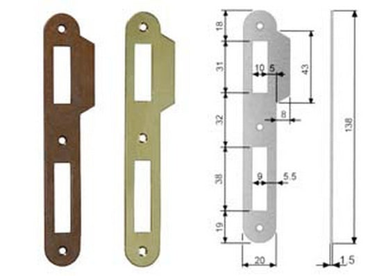 contropiastra ridotta con aletta per serratura a bussola bordo tondo - acci cod:ferx.fer204262