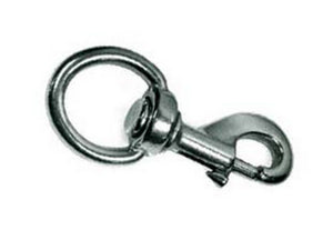 moschettoni redine con girello in ottone nichelato - mm.80 con asola da mm. cod:ferx.fer205191