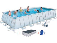 piscina power steel rettangolare telaio portante cm.956x488x132h. - kg.224,5 - lt.52.231- filtro sabbia (art.56623) cod:ferx.fer205290