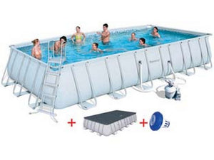 piscina power steel rettangolare telaio portante cm.956x488x132h. - kg.224,5 - lt.52.231- filtro sabbia (art.56623) cod:ferx.fer205290