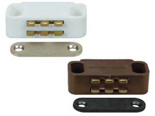 cricchetti magnetici medi - mm.40x15x12,5h. attrazione kg.5 bianco uc12 cod:ferx.fer210065