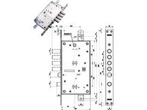 serratura triplice infilare multifunzione scrocco d/mappa blindate 54795 - mm.63 dx (54795d) cod:ferx.fer214551