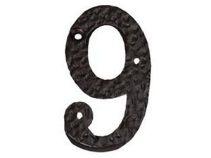 numero civico "9" in ferro nero opaco cod:ferx.fer216180