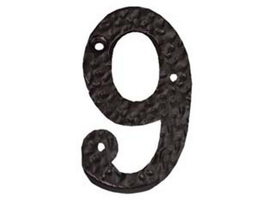 numero civico "9" in ferro nero opaco cod:ferx.fer216180