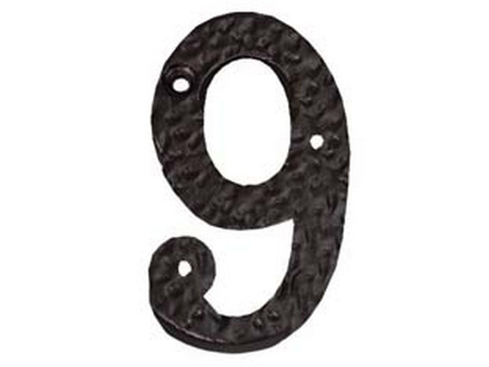 numero civico "9" in ferro nero opaco cod:ferx.fer216180
