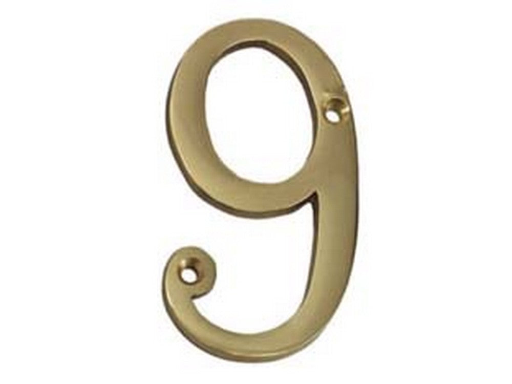 numero civico "9" inglese in ottone lucido cod:ferx.fer216197