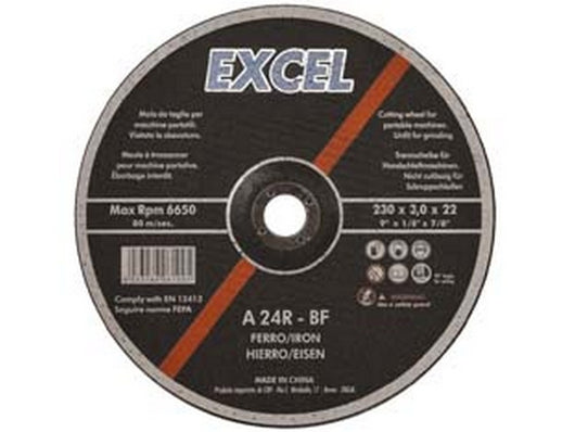 dischi taglio centro piano ferro  mm.230  mm230x3,0 foro 22,2 cod:ferx.fer218320