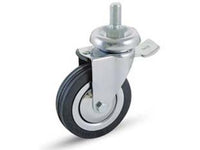 ruote a forcella in gomma con perno e freno "155bisb" - ? mm.60x23 perno ? mm.10x30 mm.93h. port. kg.60 cod:ferx.fer218702