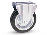 ruote industriali in gomma con piastra fissa "80a" - ? mm.200x50 piastra mm.140x110 - 235h. p. kg.205 cod:ferx.fer218825