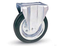 ruote industriali in gomma con piastra fissa "80sea" - ? mm.150x37 piastra mm.115x85 - 181h. p. kg.135 cod:ferx.fer218795