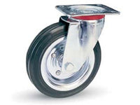 ruote industriali in gomma con piastra girevole "80se" - ? mm.140x37 piastra mm.115x85 - 174h. p. kg.115 cod:ferx.fer218962