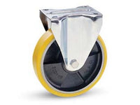 ruote industriali in poliuretano con piastra fissa "22a" - ? mm.80x20 piastra mm.100x85 - 108h. p. kg.120 cod:ferx.fer219105