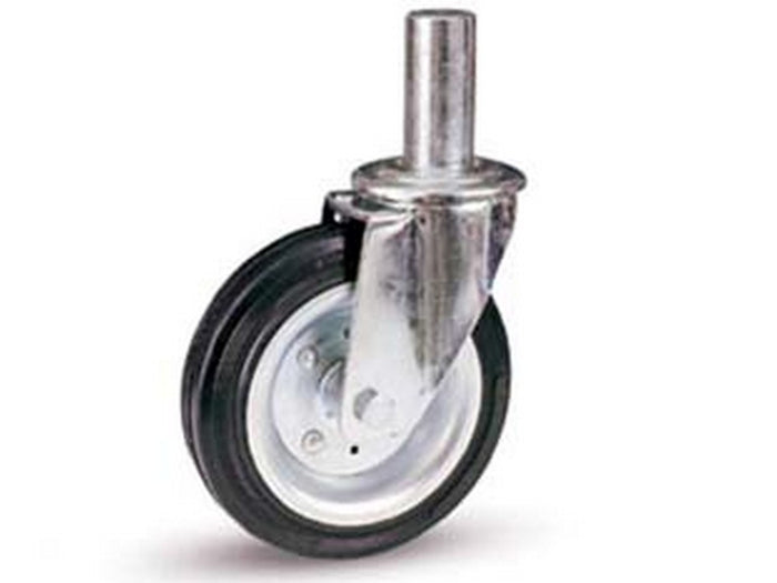 ruote industriali gomma e perno girevole tubo innocenti "80bi" - ? mm.200x50 - mm.155h. port. kg.250 cod:ferx.fer219716