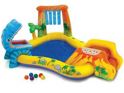 piscina gonfiabile rettangolare "gioco dinosauro" +3 anni - cm.249x191x109h. - peso kg.5,20 (57444) cod:ferx.fer220002