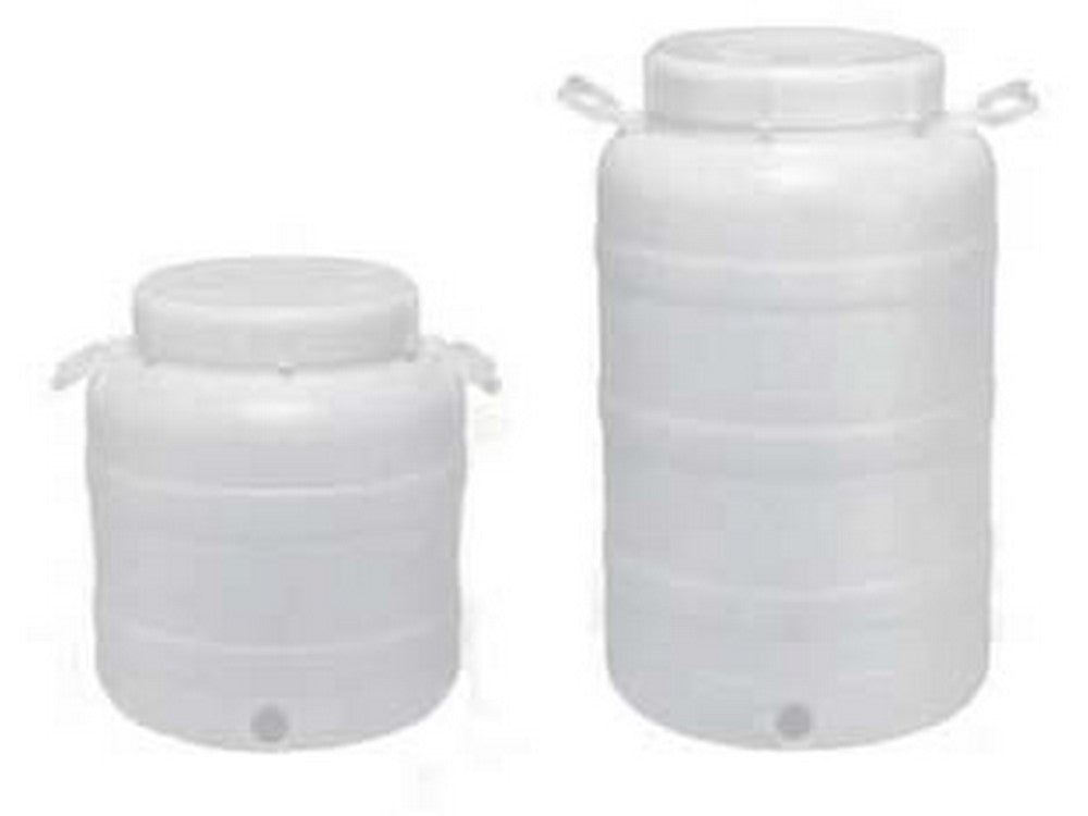 fusto a bocca larghissima in polietilene per alimenti senza rubinetto - lt.25 - bocca ? cm.14 - misure ? cm.27x53.5h. cod:ferx.fer268097