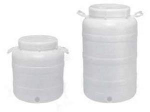 fusto a bocca larghissima in polietilene per alimenti senza rubinetto - lt.25 - bocca ? cm.14 - misure ? cm.27x53.5h. cod:ferx.fer268097