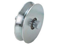 ruota cancelli gola v con 2 cuscinetti a sfera art.407 - ? mm.120x28 - portata kg.430 - gola v 92?  cod:ferx.fer224239