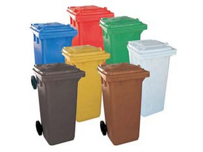 bidone quadro nettezza urbana con ruote lt.120 - cm.48x57x95h. - verde cod:ferx.fer148443