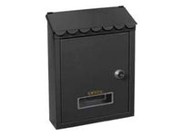 cassetta postale media con tetto e chiave a cilindro nera - cm.21x7x30h. - colore nero cod:ferx.fer229562