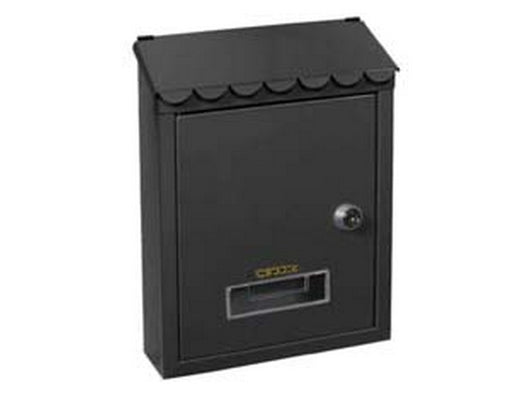 cassetta postale media con tetto e chiave a cilindro nera - cm.21x7x30h. - colore nero cod:ferx.fer229562