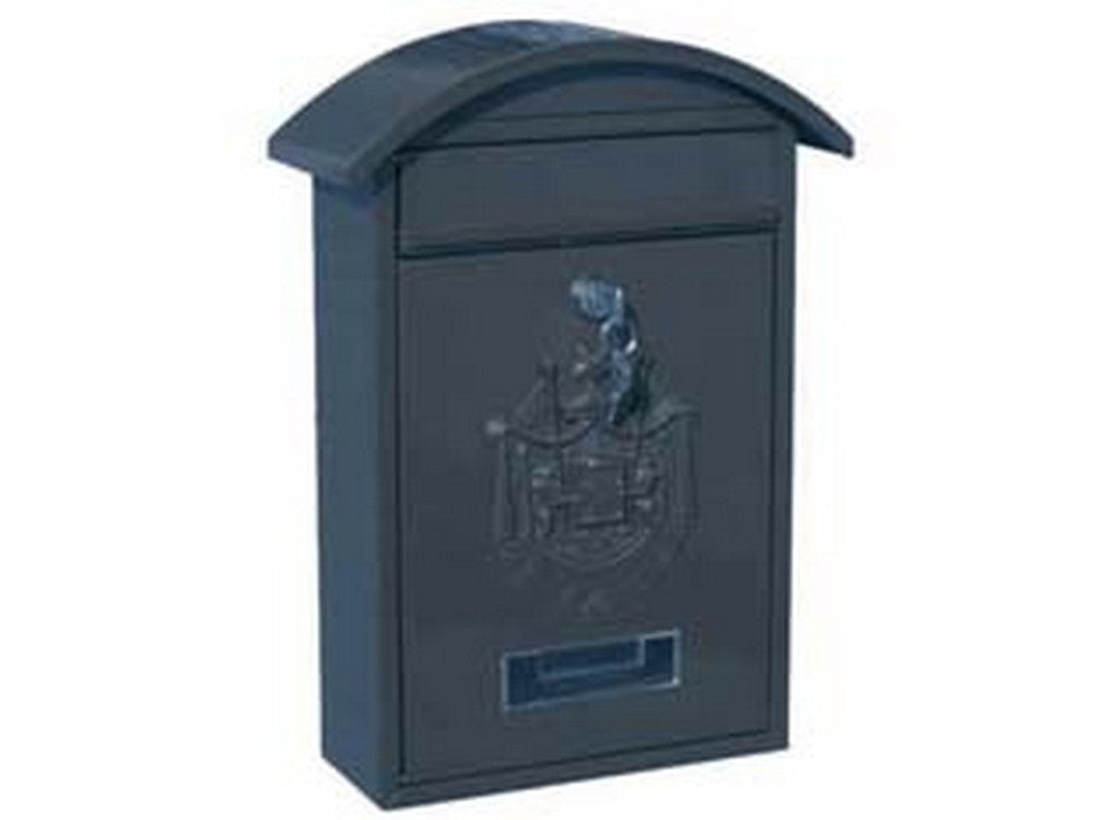 cassetta postale con tetto e chiave a cilindro per esterni nera - cm.21x6x31h. - colore nero cod:ferx.fer229579